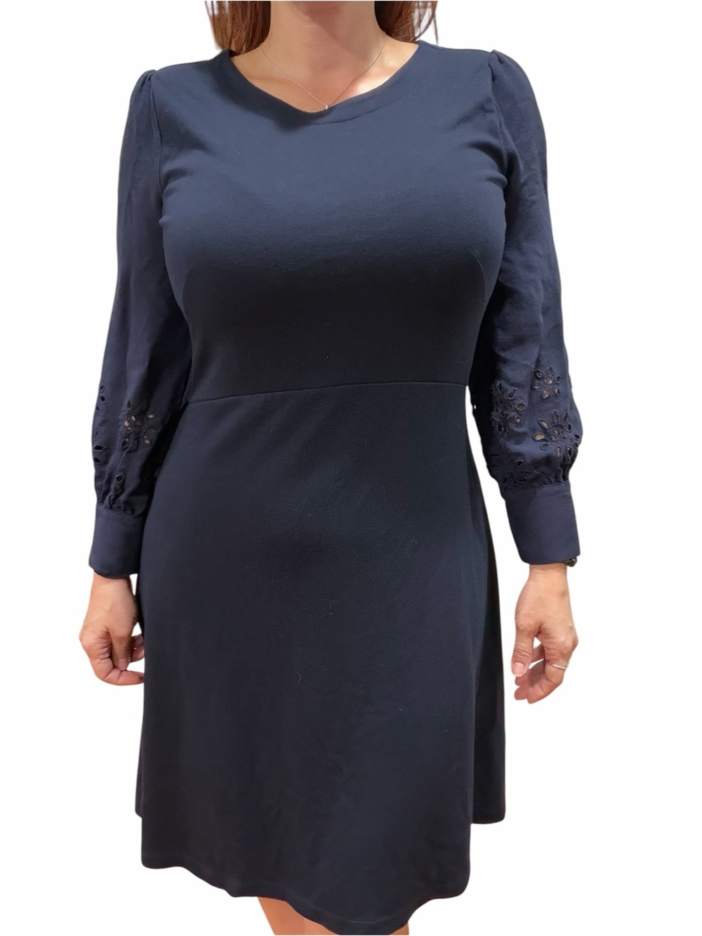 LOFT Navy Long-Sleeve Shift Dress